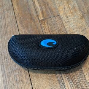Costa Black Glasses Case with Blue Logo clam shell zip around wallet